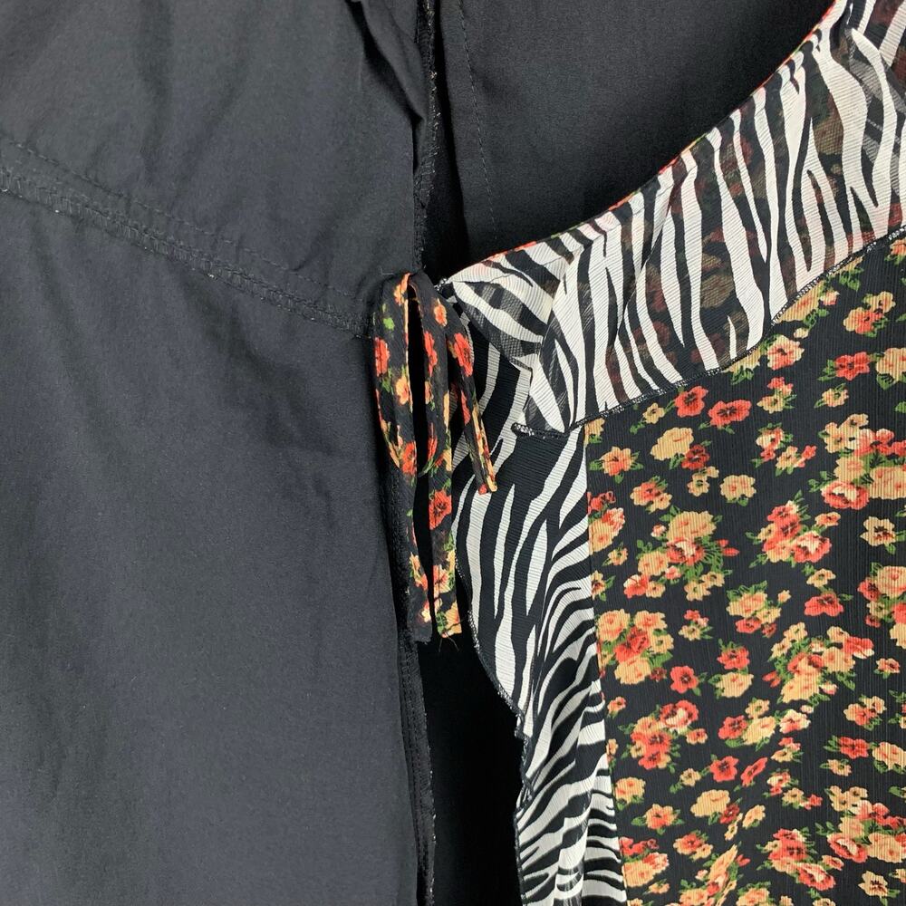 ASOS Design Wrap Mini Dress Zebra Dark Floral Bell Sleeve Ruffle Maternity 4 - Picture 11 of 12